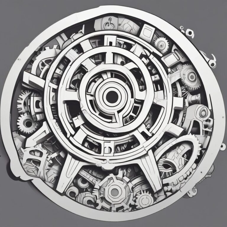 A gear symbolizing the mechanics of implementation and regulation.