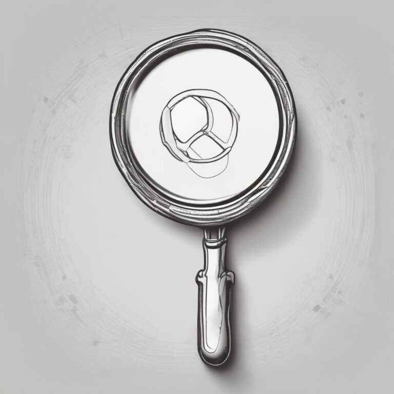A magnifying glass representing scrutiny and transparency in AI practices.