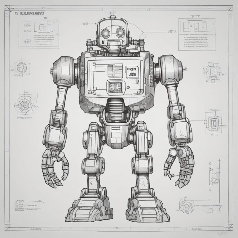 A blueprint of a robot.