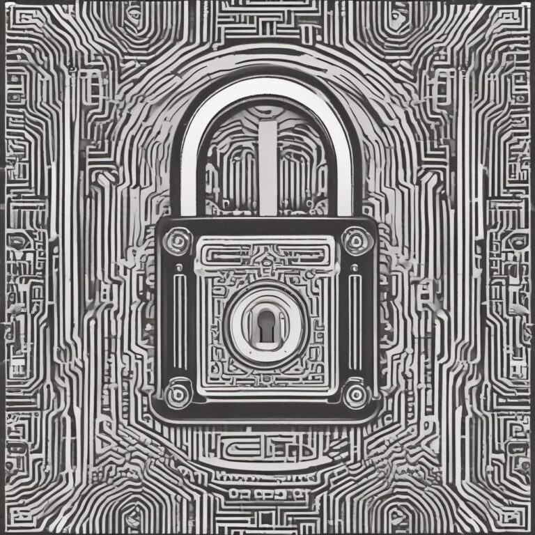 A padlock with a circuit pattern to symbolize the protection of AI systems.