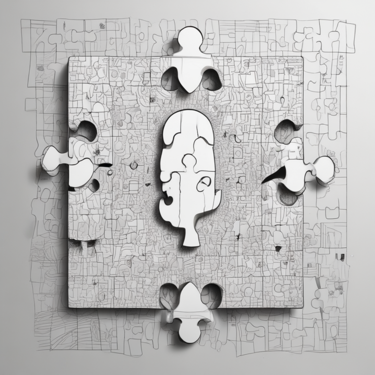 A puzzle piece illustrating the complex integration of AI into society.