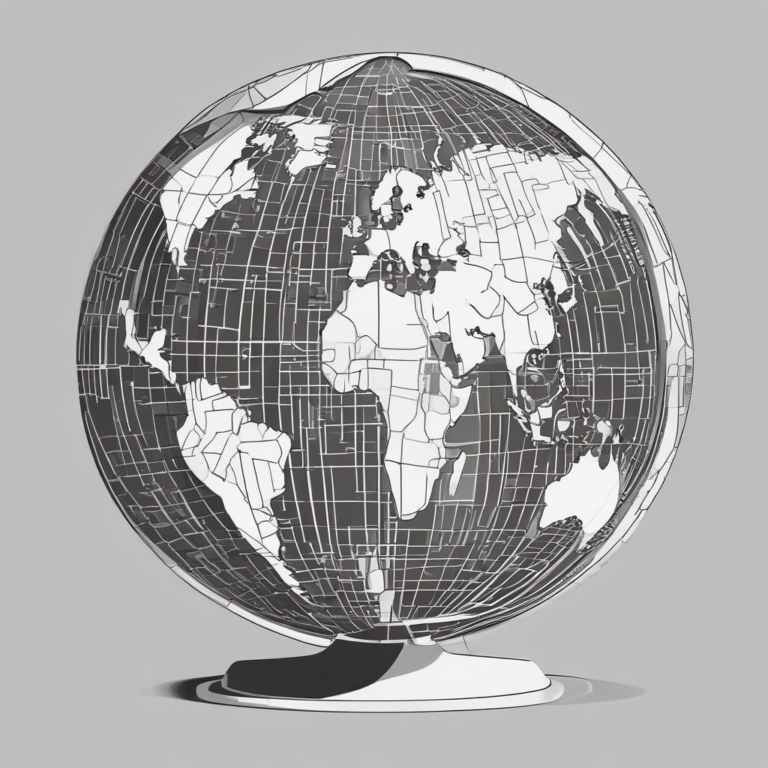 A globe with digital circuits