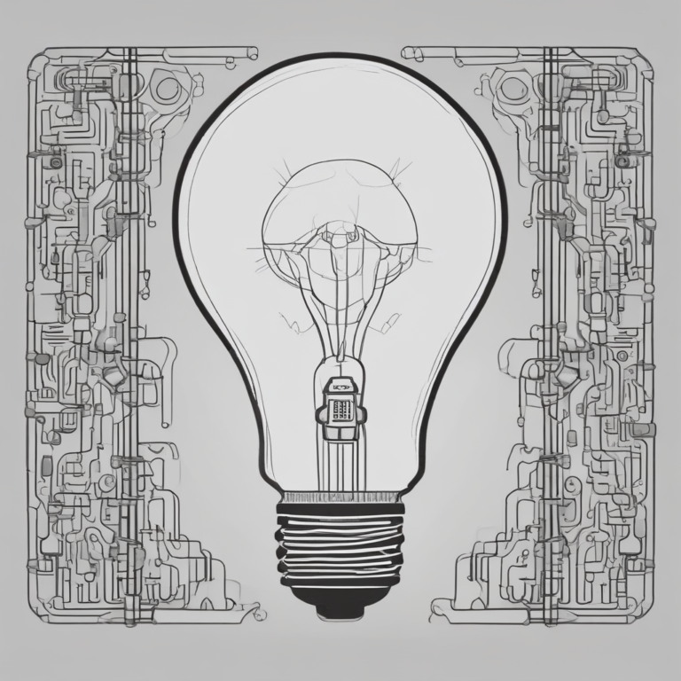 A lightbulb intertwined with digital circuitry