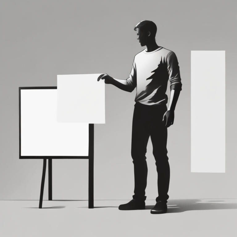 A human silhouette holding a sign