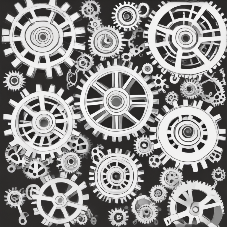 A set of gears illustrating the complex machinery of AI regulation.