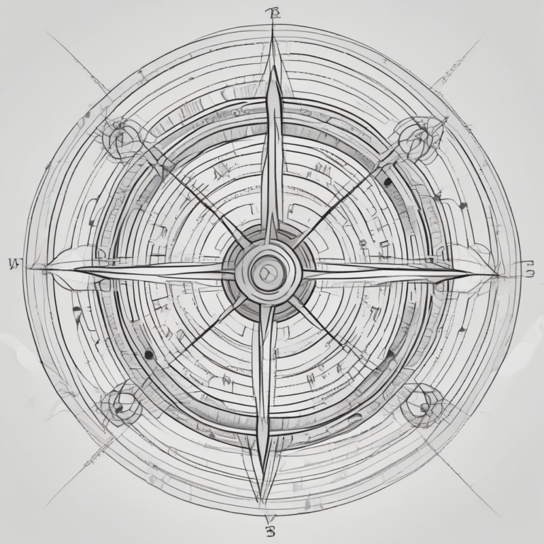 A compass illustrating guidance in navigating AI regulations.