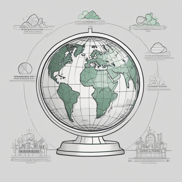 A globe with a focus on green technology