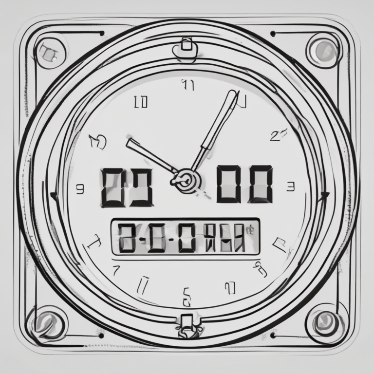 A digital clock indicating time efficiency through AI solutions.
