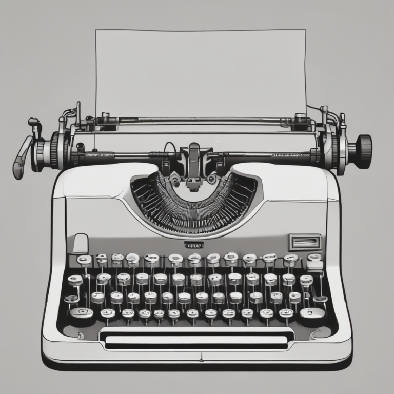 A faded typewriter