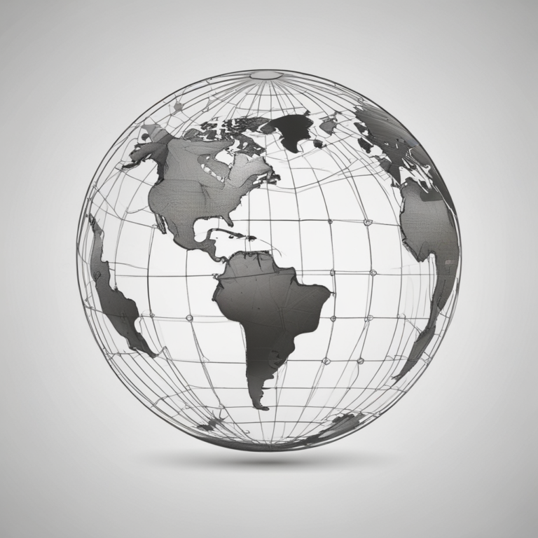 A globe with interconnected lines