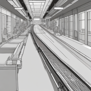 A conveyor belt symbolizing streamlined processes through AI technology.
