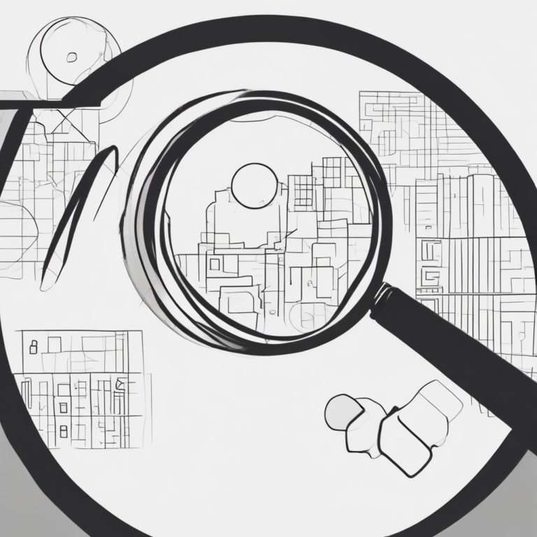 A magnifying glass highlighting the importance of scrutiny and transparency in AI governance.