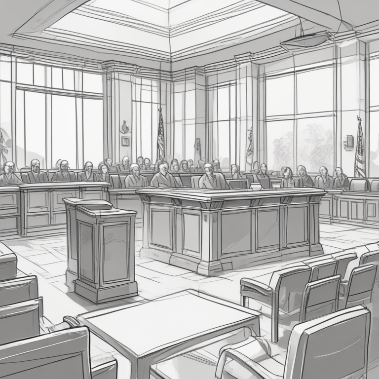 A courtroom sketch artist's pad
