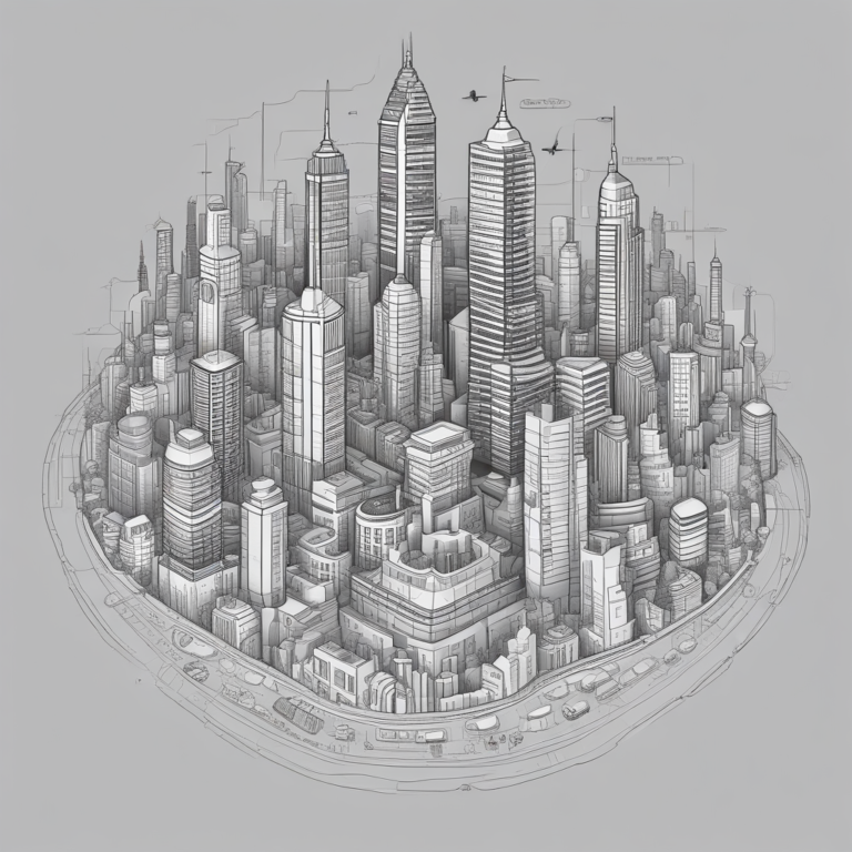 A blueprint of a smart city representing the future of AI integration