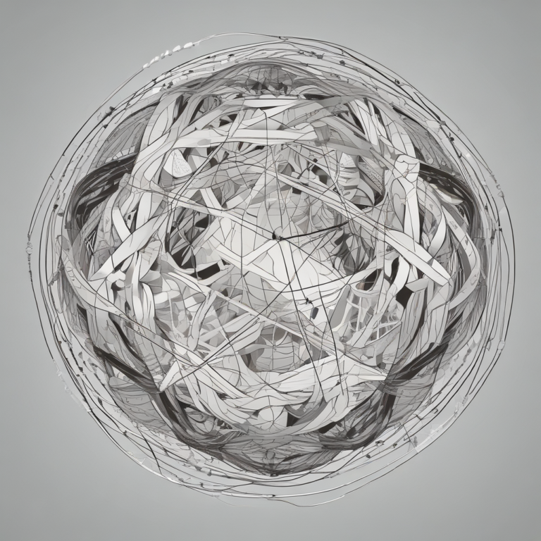 A tangled ball of string to signify the mixed and complicated nature of AI regulations.