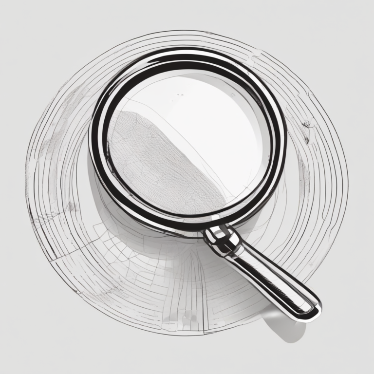 A magnifying glass to signify scrutiny and transparency in AI development.