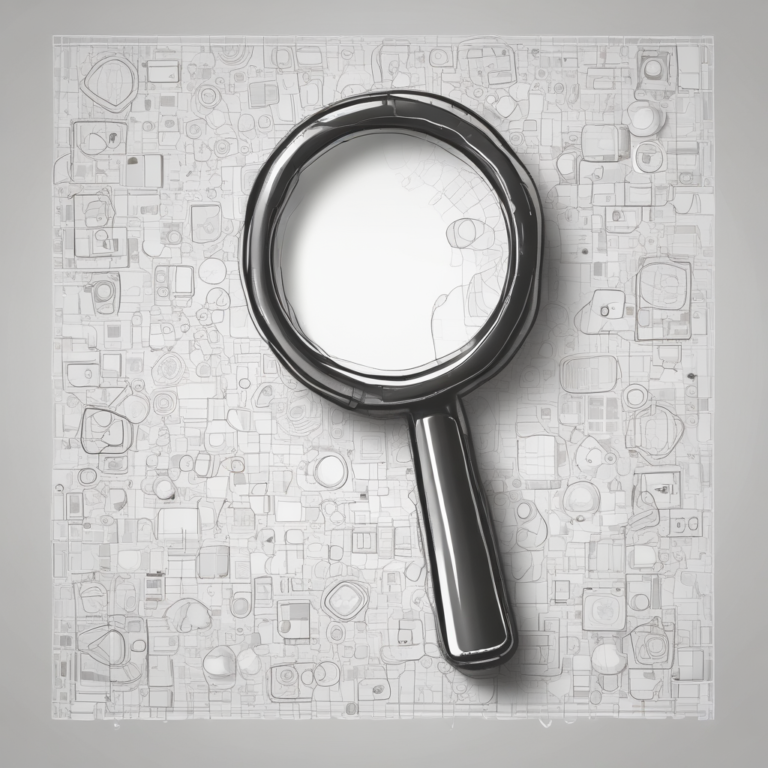 A magnifying glass representing scrutiny and oversight in AI development