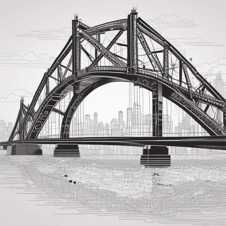 A bridge made of circuit patterns to signify the connection between technology and ethical governance.