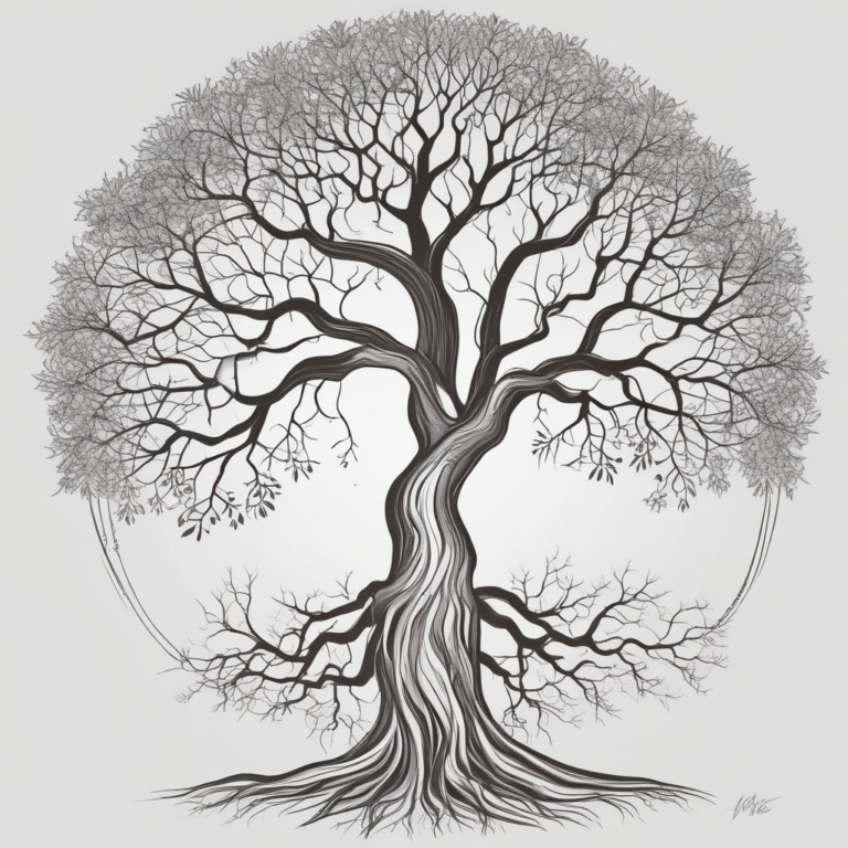 A tree with roots representing local innovation and branches symbolizing global connectivity