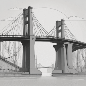 A bridge illustrating the connection between different jurisdictions in AI governance.