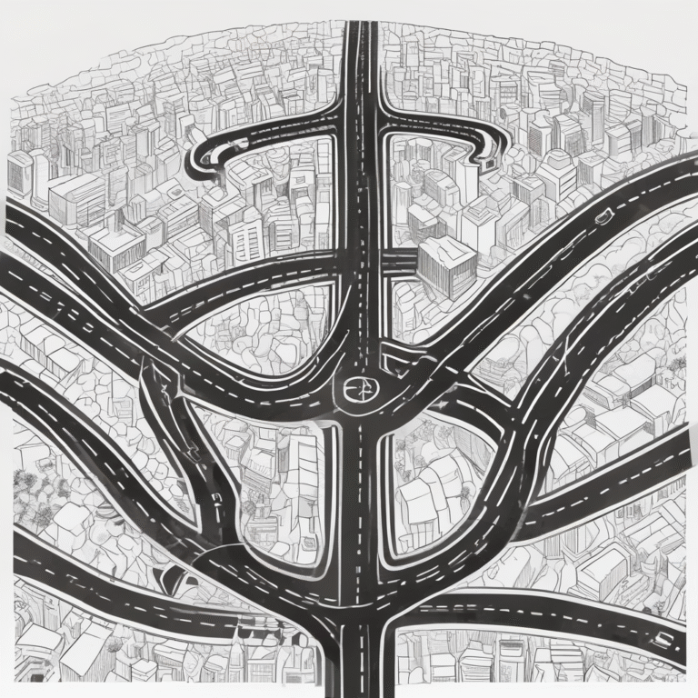A pair of diverging roads symbolizing the different directions that AI progress can take.
