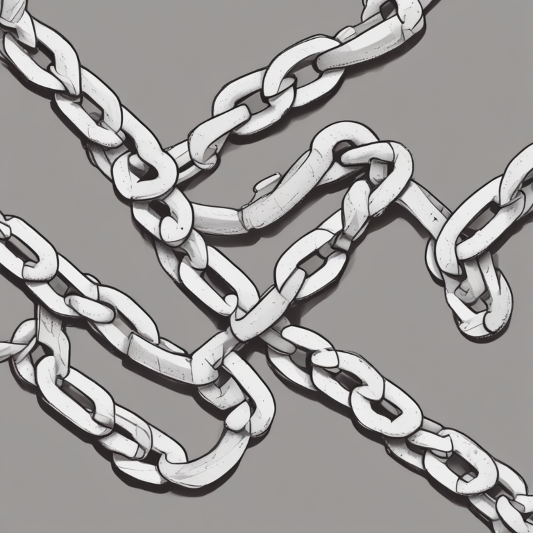 A chain with a broken link