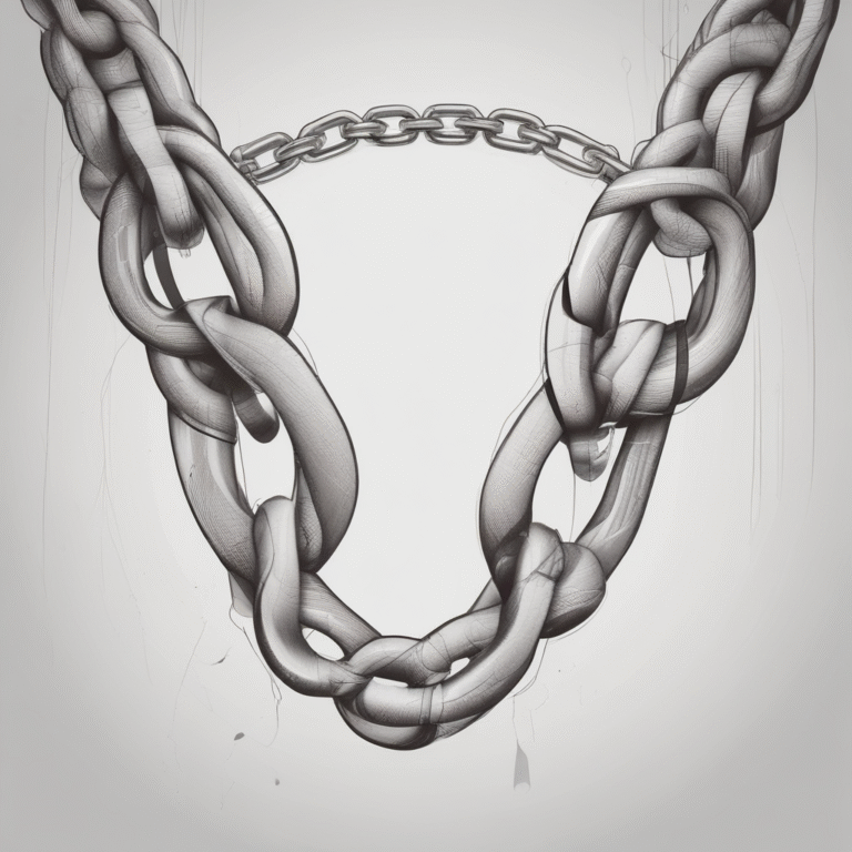 A broken chain representing the limitations of AI in therapy