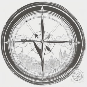 A compass to illustrate direction and the need for a clear strategic path in reclaiming Hong Kong's position in global AI rankings.