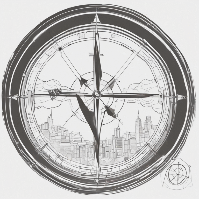 A compass to illustrate direction and the need for a clear strategic path in reclaiming Hong Kong's position in global AI rankings.