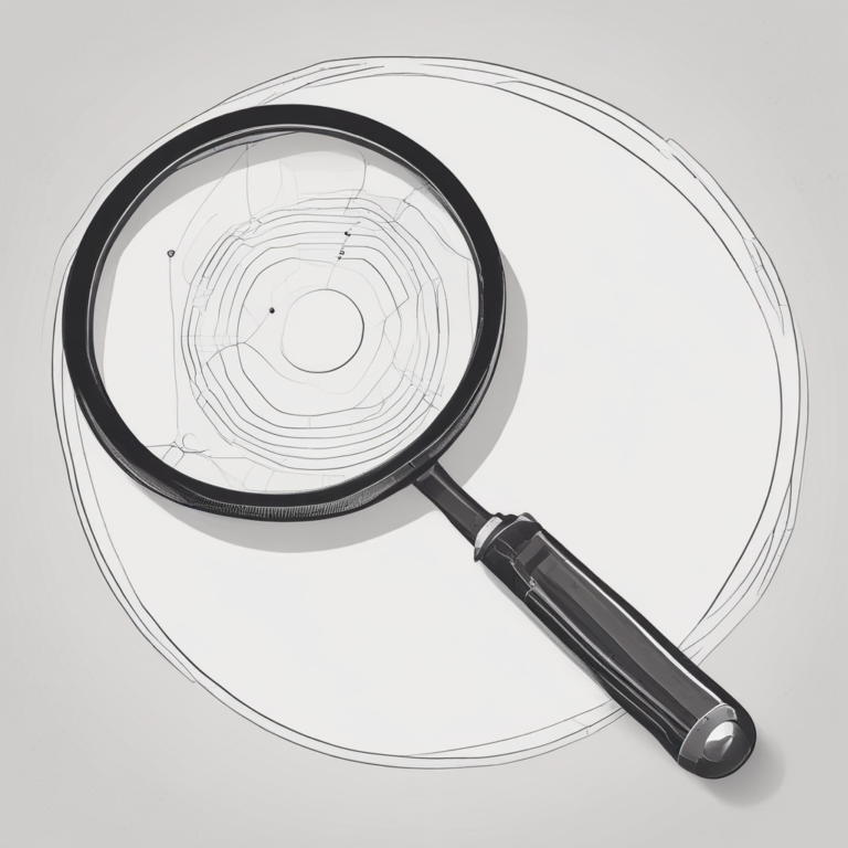 A magnifying glass – emphasizing the importance of scrutiny and transparency in AI development.