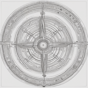 A compass illustrating guidance in ethical AI practices