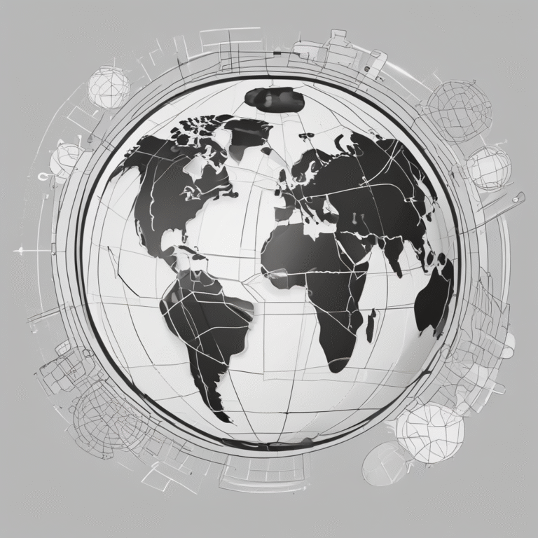 A globe with digital connections