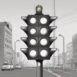A traffic light indicating the need for a pause or reconsideration in the legislative process.