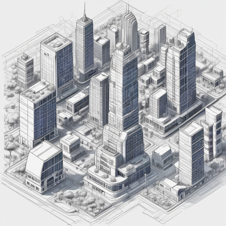 A blueprint of a smart city illustrating the integration of AI in urban development.
