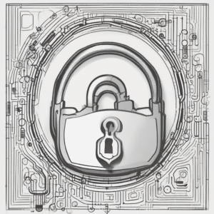 A lock and key representing the regulation and control of AI advancements.