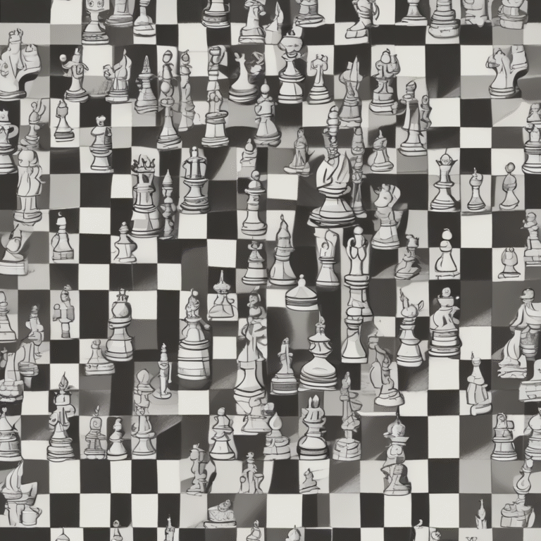 A chessboard with pieces in strategic positions