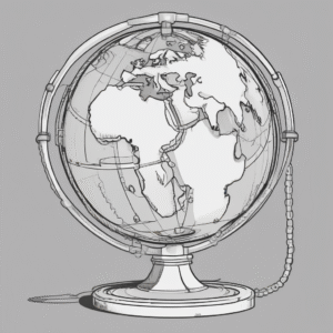 A globe with chains.