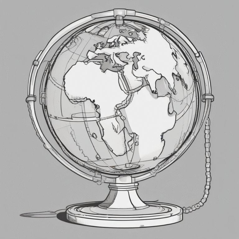 A globe with chains.