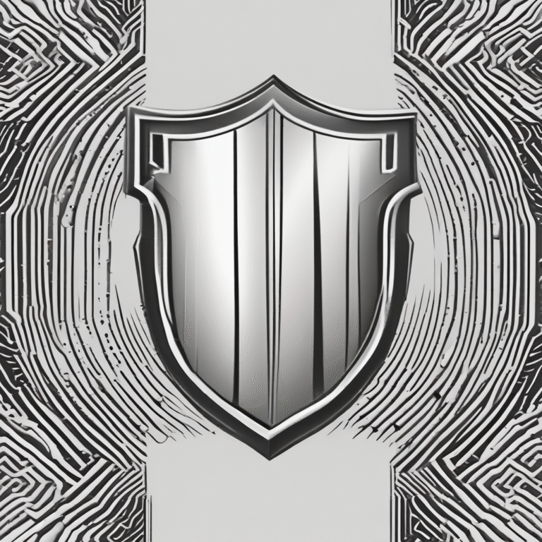 A shield with a digital pattern