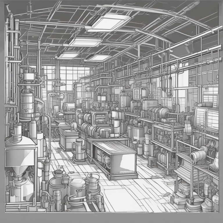 A digital blueprint of a manufacturing plant