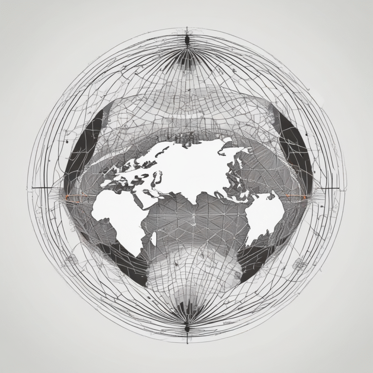 A network globe illustrating the interconnectedness of AI systems and regulation.