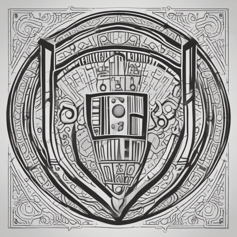 A shield with a digital pattern