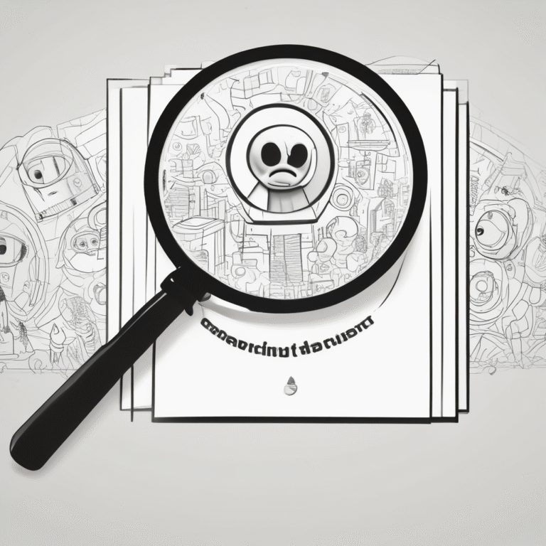 A magnifying glass emphasizing the importance of scrutiny and oversight in AI management.