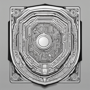 A shield with circuitry patterns