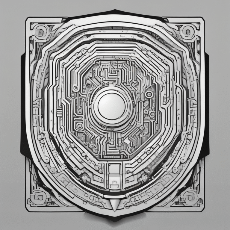 A shield with circuitry patterns