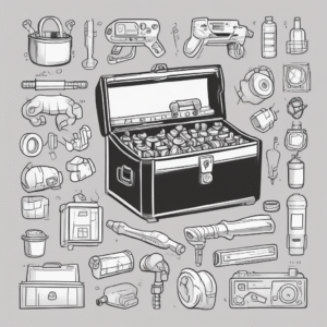 A toolbox filled with various AI tools illustrating the practical aspects of AI implementation.