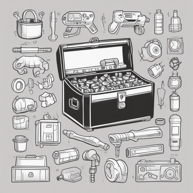 A toolbox filled with various AI tools illustrating the practical aspects of AI implementation.
