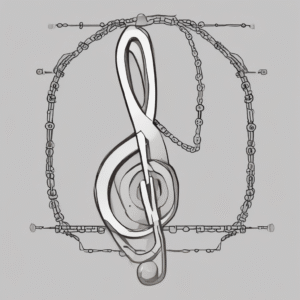 A music note wrapped in chains