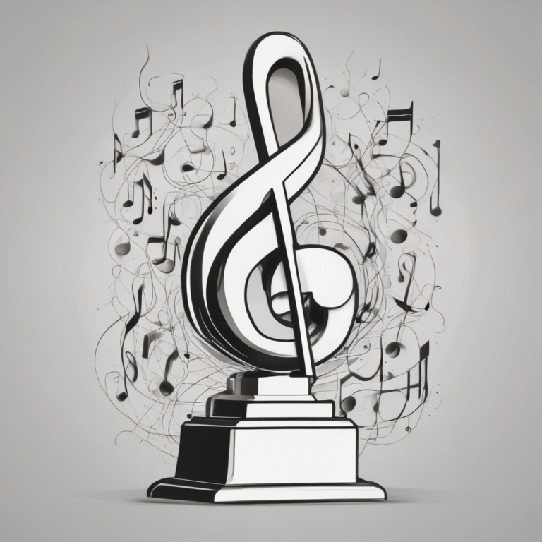 A music note trophy
