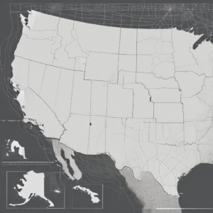 A digital map of the United States showing AI hubs